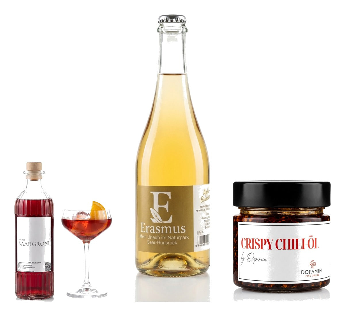 Set Aperitivo im Erasmus – Saargroni, Apfel-Birnensecco und Crispy Chili-Öl im Sonnenlicht
