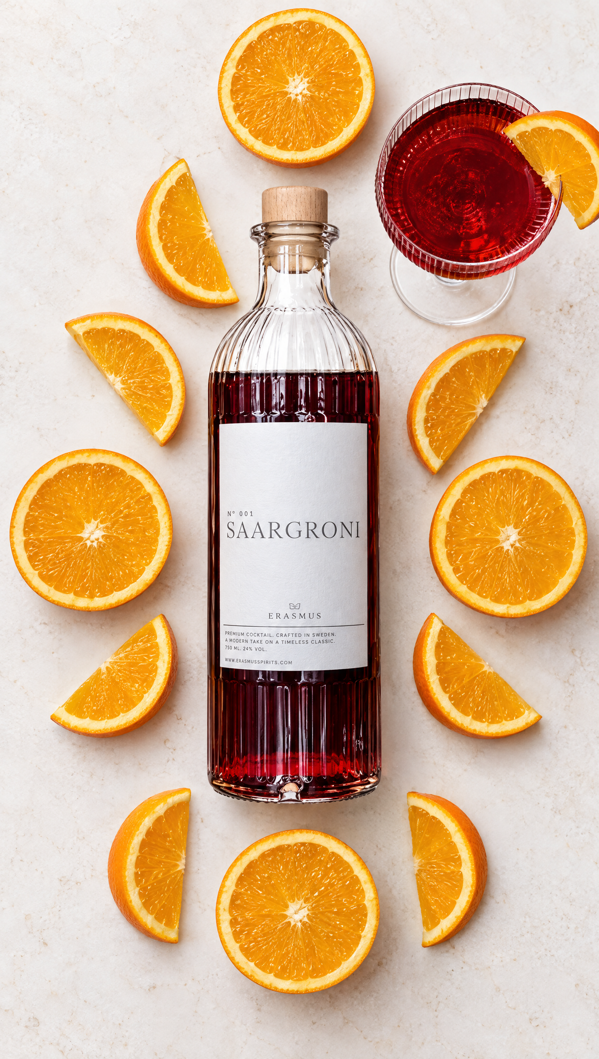 Saargroni – Flatlay mit Orangen