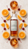 Old Fashioned – Flatlay mit Orangen und Cocktailkirschen